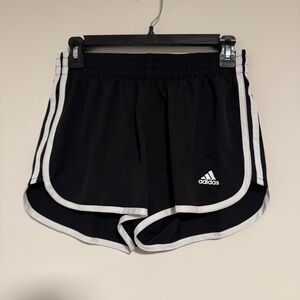 Adidas Black Aeroready Running Shorts with White Trim
